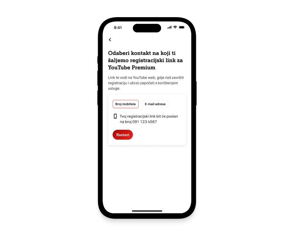 Odabir načina aktivacije YouTube Premium računa