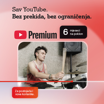 Sav YouTube. Bez prekida, bez ograničenja. Aktiviraj YouTube premium!