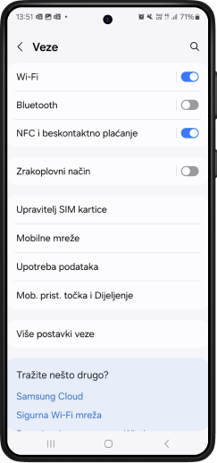 Odaberi Hotspot i dijeljenje interneta ili Mobilna pristupna točka.