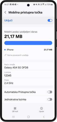 (Opcionalno) Postavi ime mreže (SSID) i lozinku.